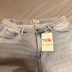 Freckled Poppy Women's Light Blue Flare Jeans